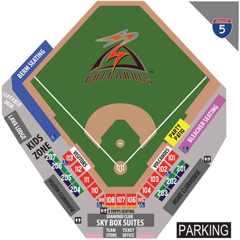 Volcanoes Stadium Seating Chart | Volcanoes