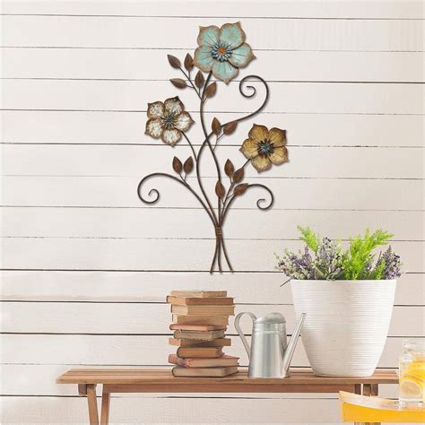 Stratton Home Decor Stratton Home Decor Tricolor Flower Wall Decor-S02369 - The Home Depot