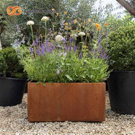 Chine Ext Rieur Moderne Pour Jardin Pot De Fleur En Acier Corten