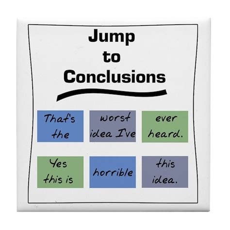 Jump to Conclusions Mat Tile Coaster by ClutchTees - CafePress