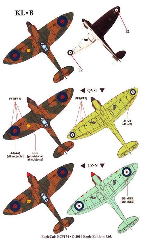 Eaglecals Decals Supermarine Spitfire Mk Ia British Fighter Part