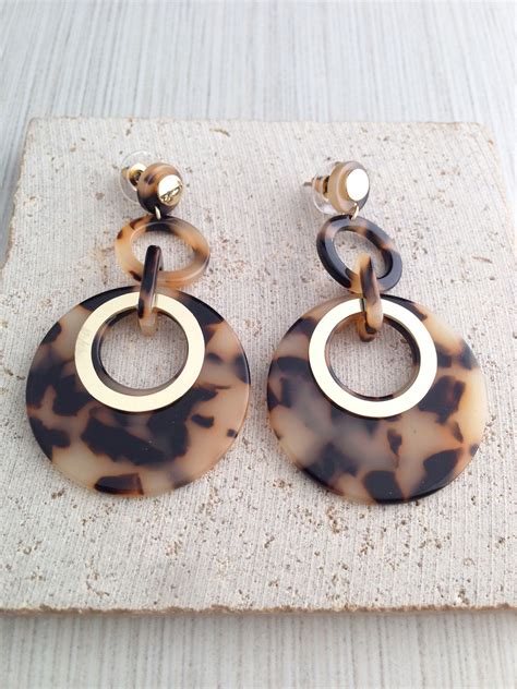 Tortoise Earringtortoise Shell Earringtortoise Shell Drop Etsy