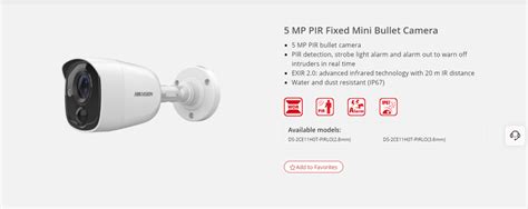 Hikvision Mp Bullet Camera Ds Ce H T Pirlo Mp Pir Camera At