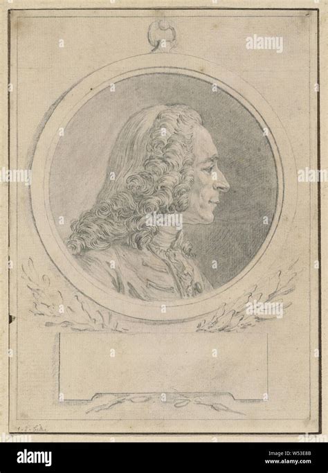 Portrait Of Voltaire After His Bust By Jean Baptiste Lemoyne Ii