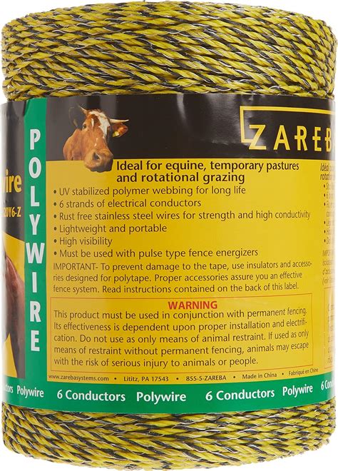 Zareba PW1320Y6 Z Polywire De 13123ft Con 6 Conductores 1320 Pies