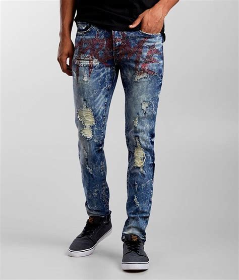 Preme Indigo Moto Skinny Stretch Jean Mens Jeans In Male Indigo Buckle