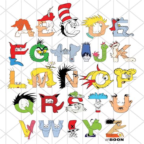 Dr Seuss Alphabet Svg Dr Seuss Svg Svg Alphabet Svg Font Cricut ...