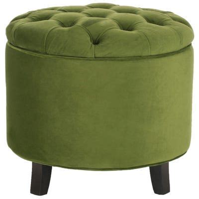 Karen Tufted Olive Green Velvet Storage Ottoman Pier Tufted