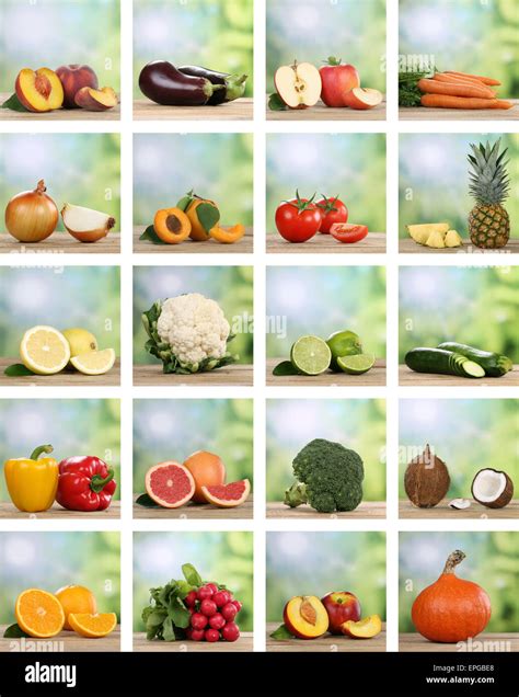 Collage Von Frchte Obst Und Gemse Stock Photo Alamy