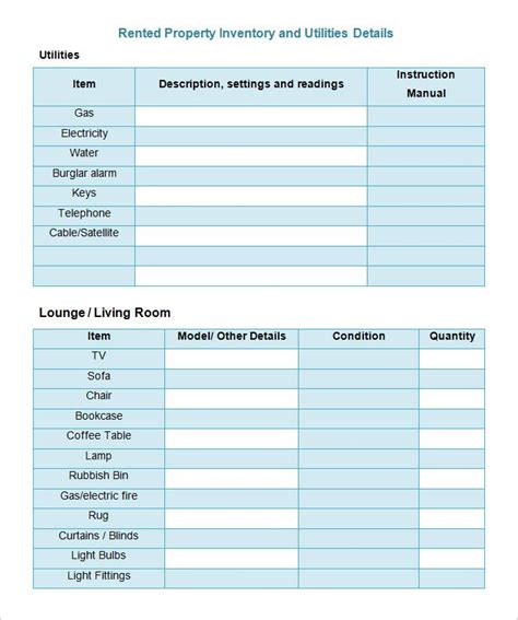 15 Property Inventory Templates Free Word Pdf Excel Documents C07828d0