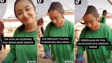 Wanita Cantik Ini Beberkan Alasan Jadi Kuli Bangunan