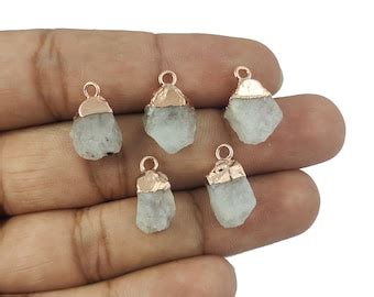 White Rainbow Moonstone Matt Rough Slice Tribal Connector Charm With