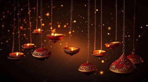 Diwali Hindu Festival For Hanging Diya Card Background Diwali Mandala