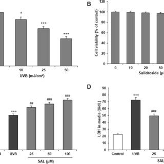 Effect Of SAL On Cell Viability Of HaCaT Cells With UVB A UVB