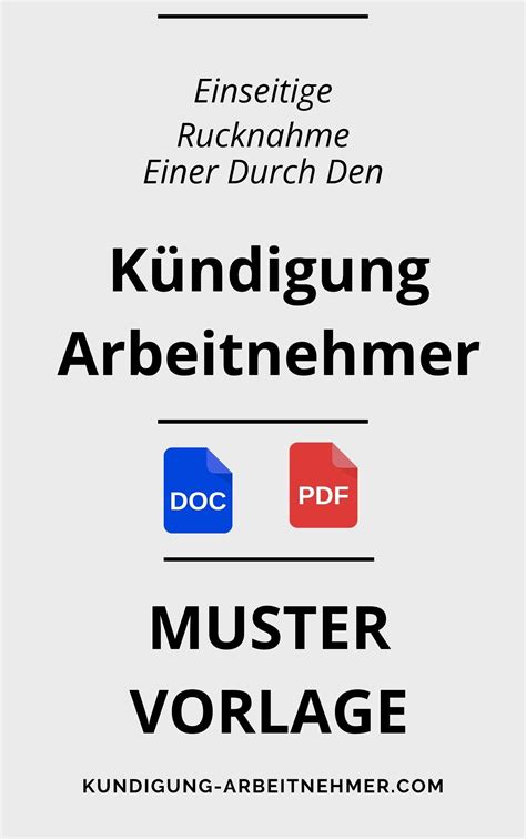 Einseitige Rücknahme Einer Kündigung Durch Den Arbeitnehmer Muster