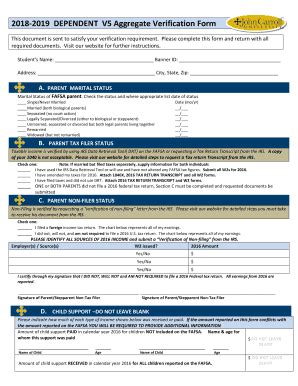 Fillable Online Webmedia Jcu 2018 2019 DEPENDENT V5 Aggregate