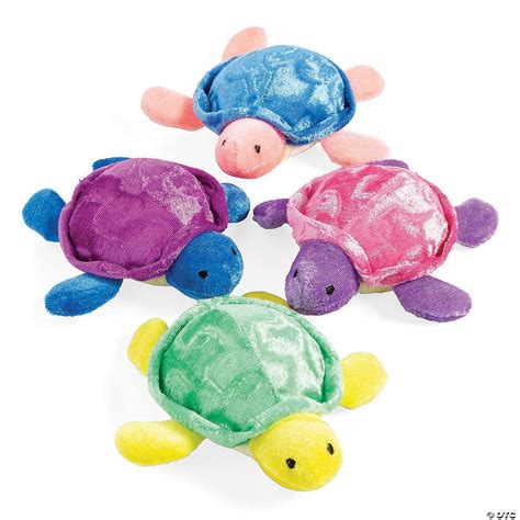 Sea Turtle Plush Toys - 80 Stuffed Pieces (Assorted Colors, 5 1/4")