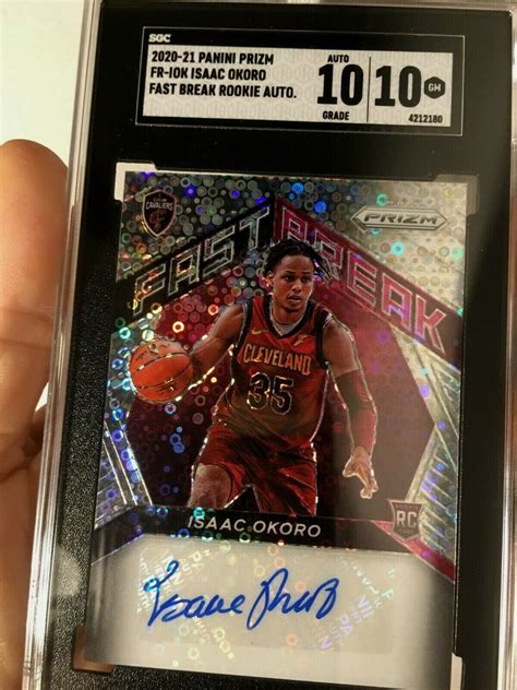 Panini Fast Break Disco Prizm Rc Auto Isaac Okoro Sgc Card