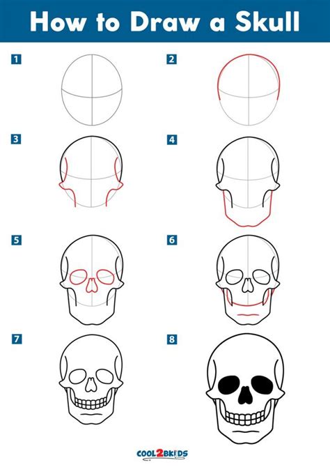 How To Draw A Skull Cool2bkids Human Skull Drawing Easy Skull