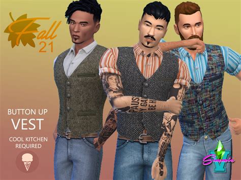 The Sims Resource SimmieV Fall21 Button Up Vest