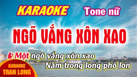 Ngõ vắng xôn xao Karaoke Tone nữ Dm YouTube