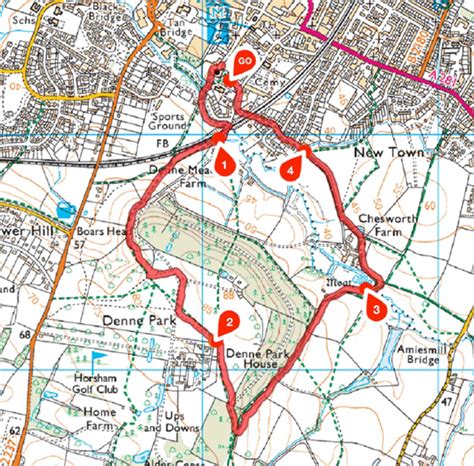 Walking Route Horsham And Denne Hill Experience West Sussex