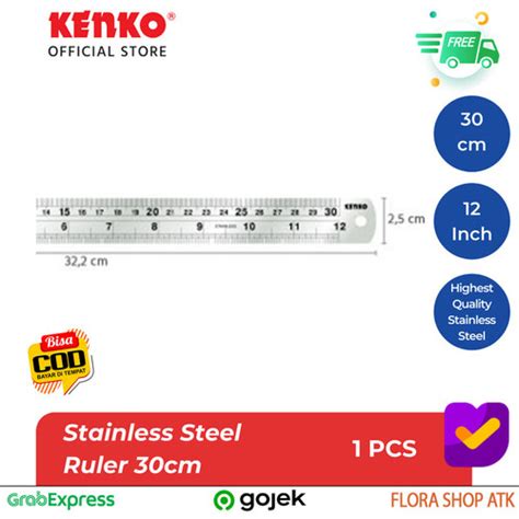 Jual Penggaris Kenko Besi Cm Garisan Besi Cm Ruler Stainless