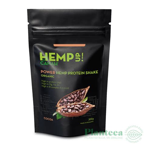 Pulbere Shake Proteic Canepa Cacao Power Hemp Up Eco 300g Canah Pret 90 7 Lei Planteea