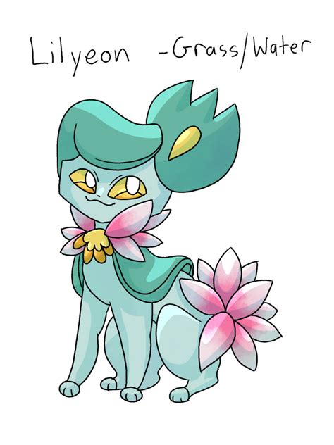 Lilyeon Grasswater Type Eeveelution By Ranboo0fpompoms On Deviantart