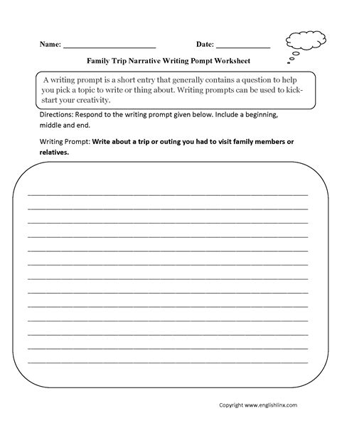 Free Writing Prompt Worksheets