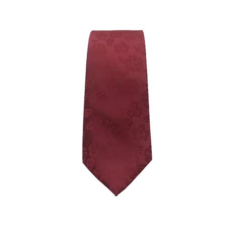 Philippe Salvet Corbata Lisa Roja Textura Flor Microfibra 7 Cm