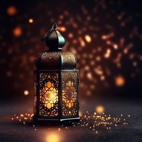 Premium Photo A Lantern With The Words Ramadan On It