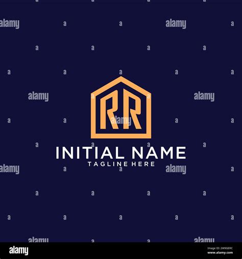 Initial Rr Logo With Abstract Home Shape Modern Minimalist Realty Logo