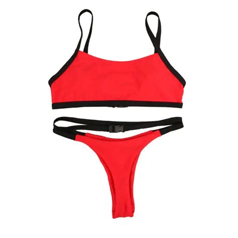 Buy Women Sexy Two Piece Bikini Set Spaghetti Straps