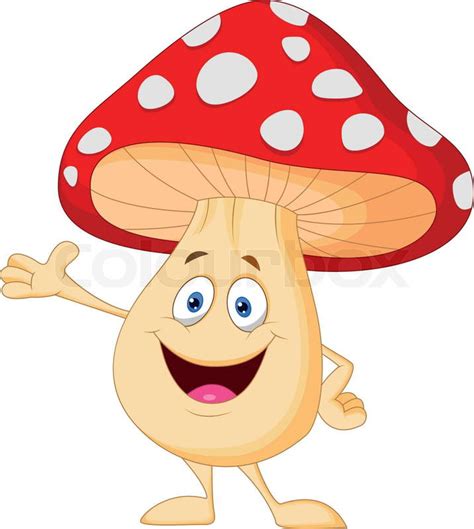 Cute Mushroom Cartoon Stock Vector Colourbox