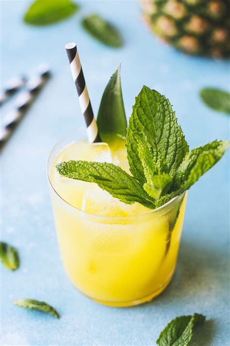 Pineapple Mint Cooler Recipe Pineapple Mint Lemonade Drinks Smoothie Drinks