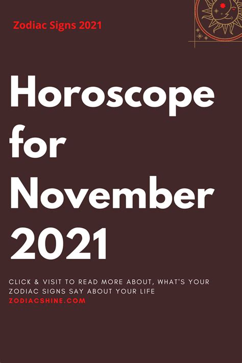 Horoscope for November 2021 - Zodiac Shine