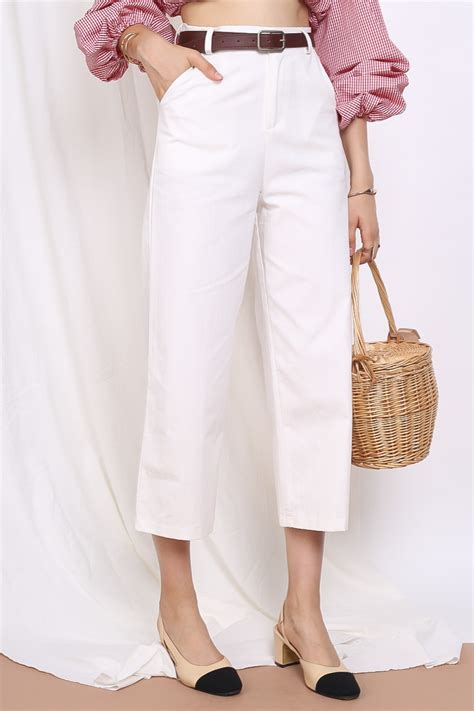 Helena Belted Culottes Vanilla White Shopperboard