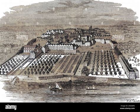 The Temple and its gardens in the reign of Charles II. Date: 1671 Stock ...