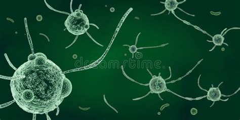 Microbes in Electron Microscope Stock Illustration - Illustration of ...