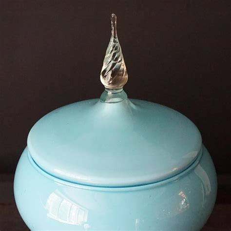 1960s Mid Century Italian Sky Blue Cased Empoli Glass Pitchers Vases Jars For Sale At 1stdibs