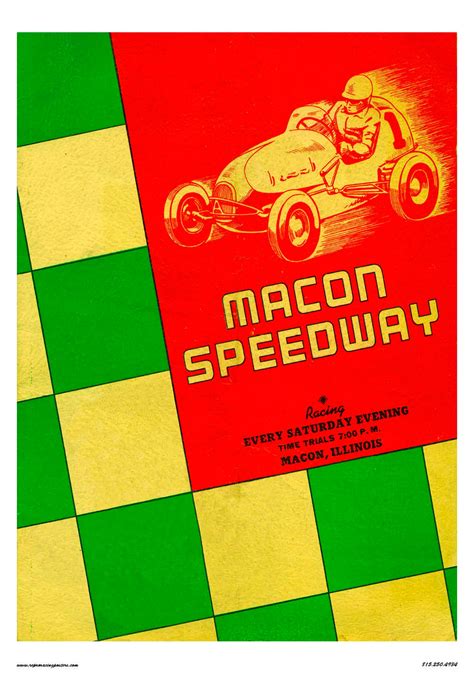 Vintage Reproduction Racing Poster Macon Speedway Midget Races Etsy