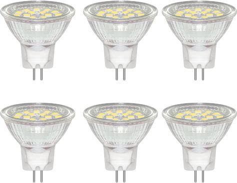 Caldarax Lot De 6 Ampoules Led 3w Mr11 Gu4 12v 24v Spot Blanc Froid