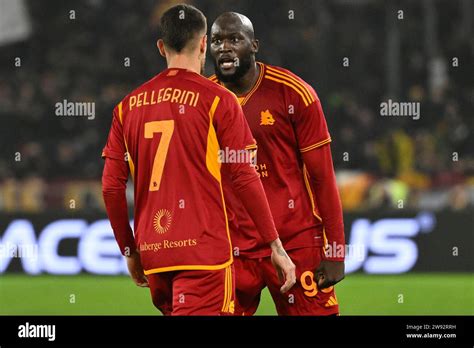 Rome Italy Rd Dec Lorenzo Pellegrini Of As Roma Celebrates