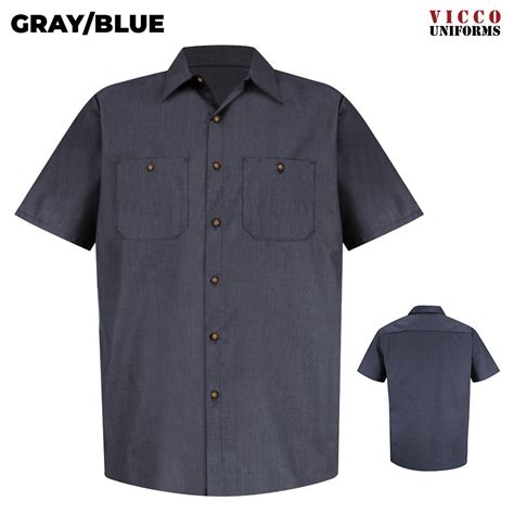 Red Kap SP24 Geometric Micro Check Short Sleeve Work Shirt