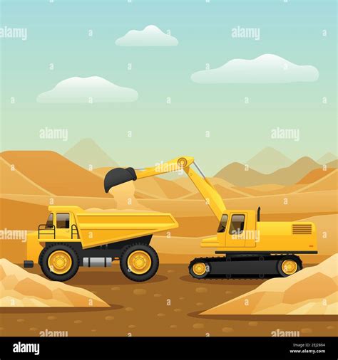 Construction Machinery For Ground Works Composition With Excavator