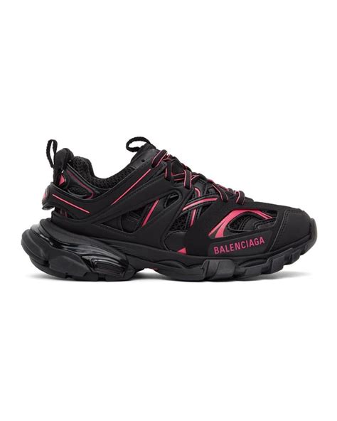 Balenciaga Black And Pink Track Sneakers - Lyst