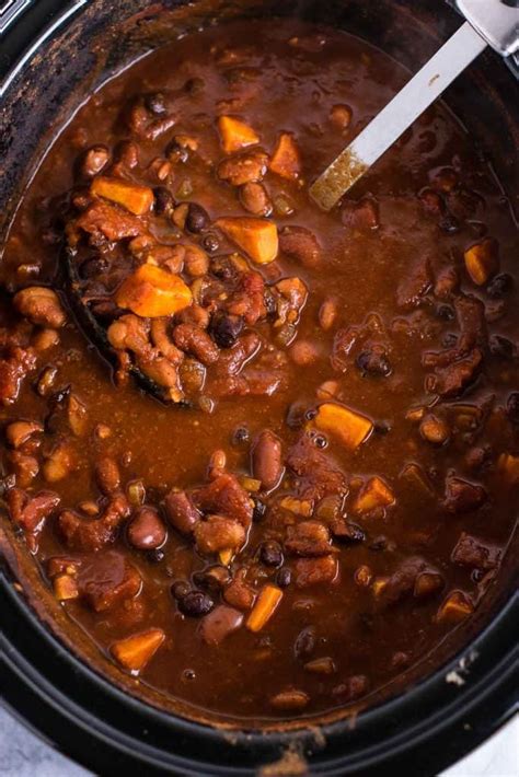 Slow Cooker Vegetarian Sweet Potato Chili Recipe 10 Minutes To Prep