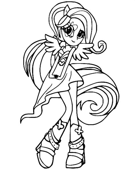 Equestria Kolorowanki Fluttershy Girls Kolorowanka Druku Wydruku