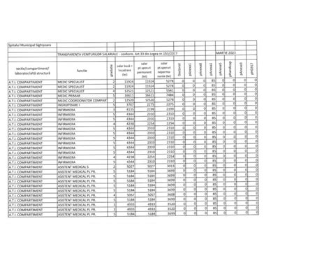 Transparenta Veniturilor Salariale Spital Sighisoara